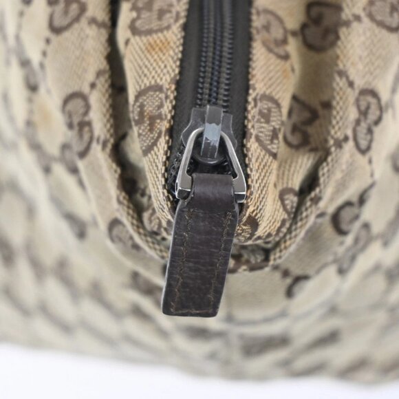 GUCCI GG Logo Sherry Line Shoulder Hand Bag Canvas Leather Beige Italy 67KC204 - Picture 7 of 16